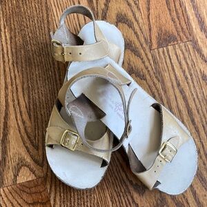 Gold Salt Water Surfer Sandals, size 13. Good, used condition, ships quickly.
